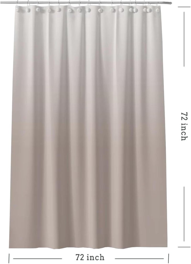 TIKABC Gradient Begie Shower Curtain Liner, 4G PEVA Shower Liner, Plastic Waterproof Shower Curtains, 72x72 inch with Grommet Holes 3 Magnetic Weights… - Image 5